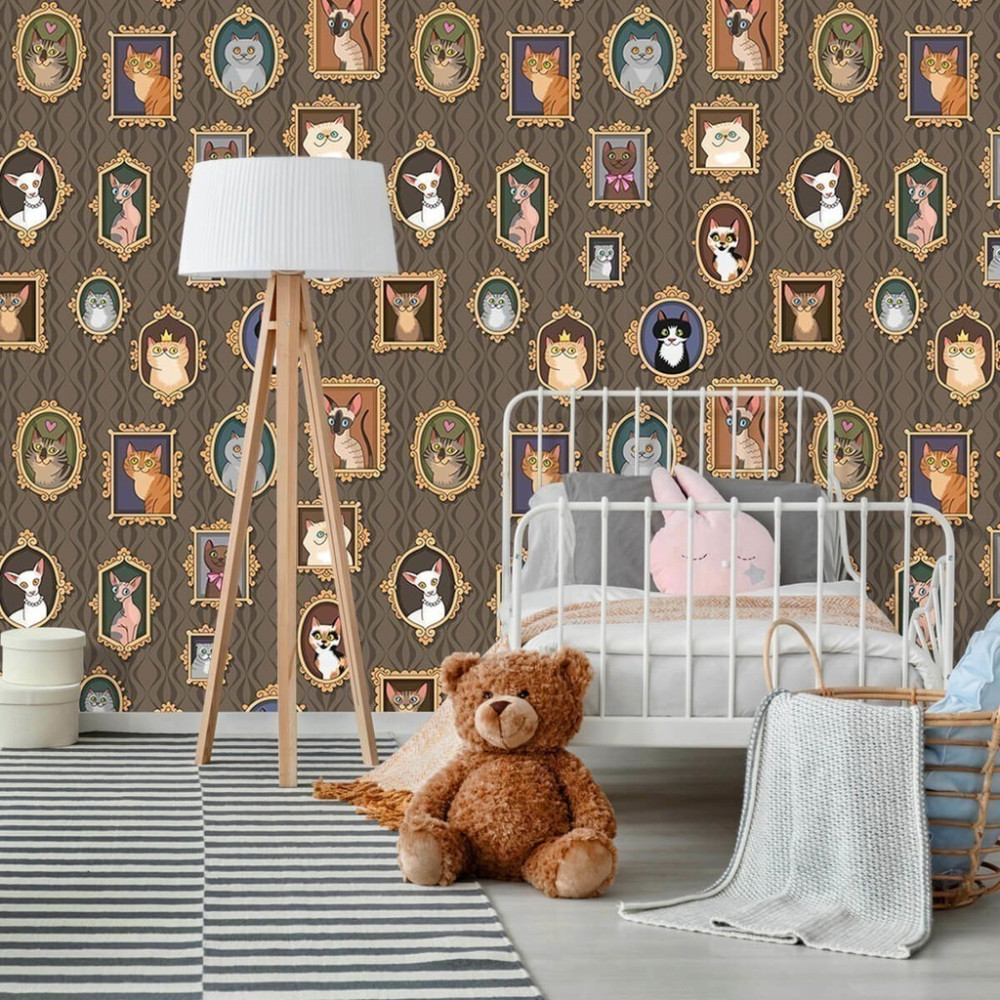 Papel de Parede Personalizado Retratos de Gatos