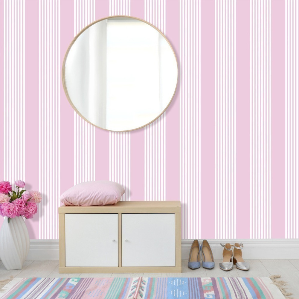Papel de Parede Personalizado Listras Rosa Papel de Parede Personalizado Listras Rosa