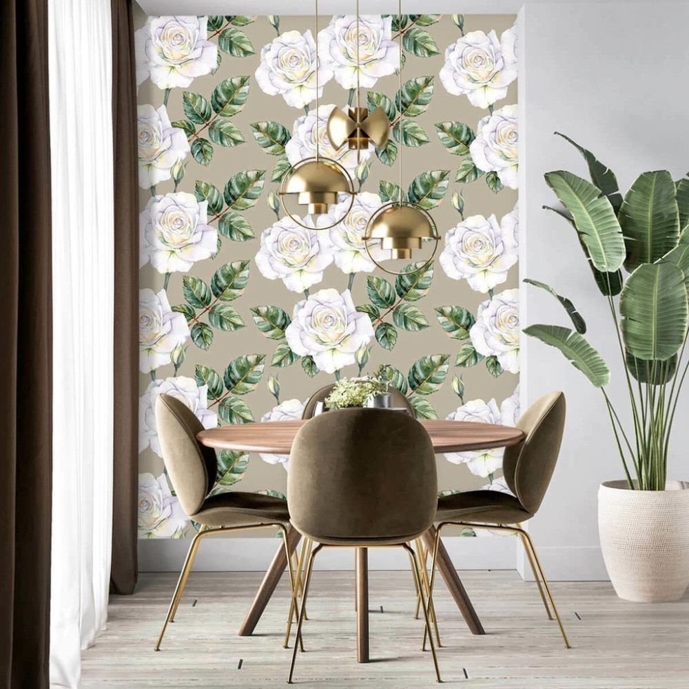 Papel de Parede Personalizado Sofisticado Floral