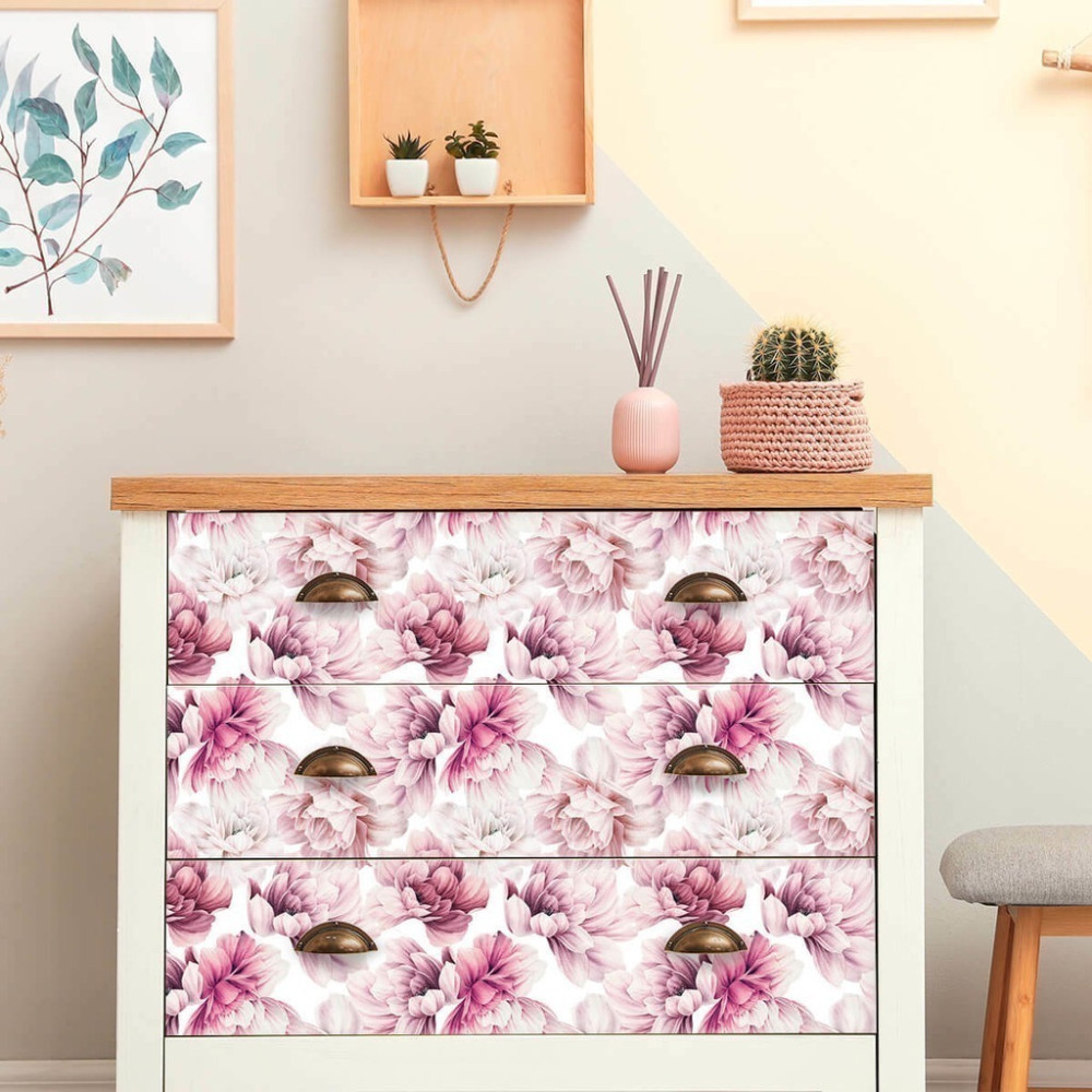 Papel de Parede Personalizado Flores em Tons de Rosa