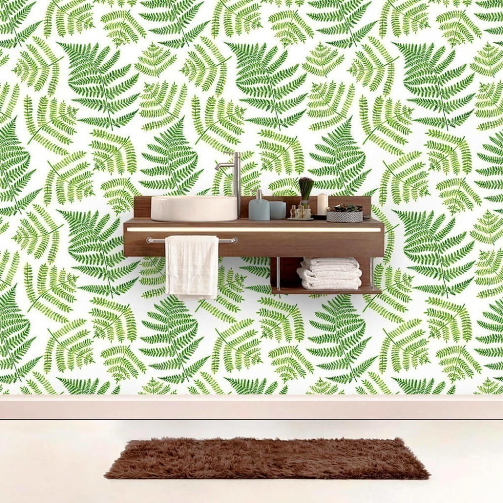 Papel de Parede Personalizado Samambaia Verde
