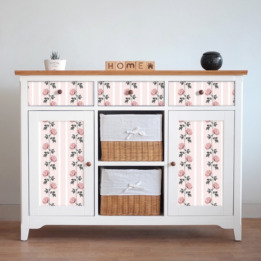 Papel de Parede Personalizado Rosas em Linhas Continuas Papel de Parede Personalizado Rosas em Linhas Continuas