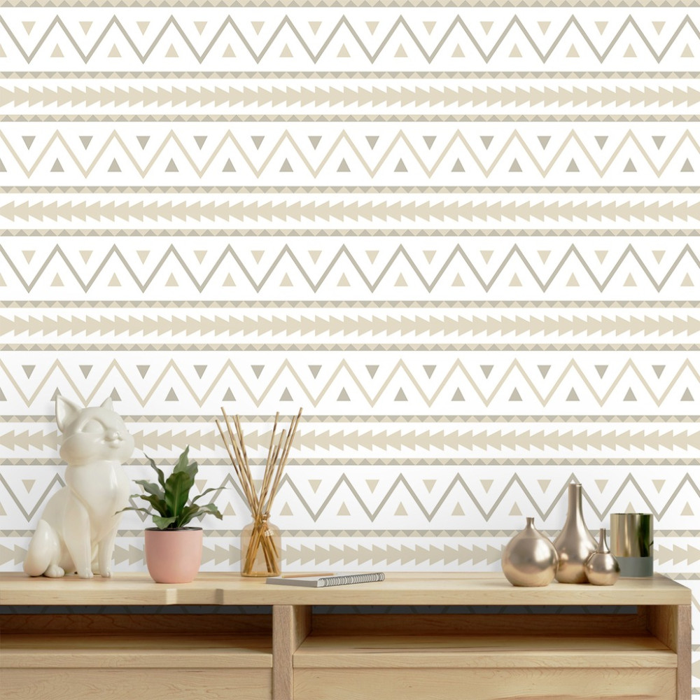 Papel de Parede Personalizado Tribal Geométrico