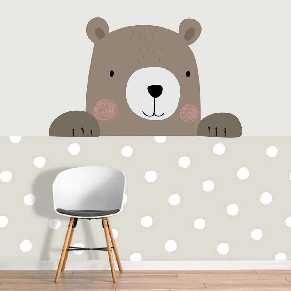 Papel de Parede Personalizado Urso com Poá