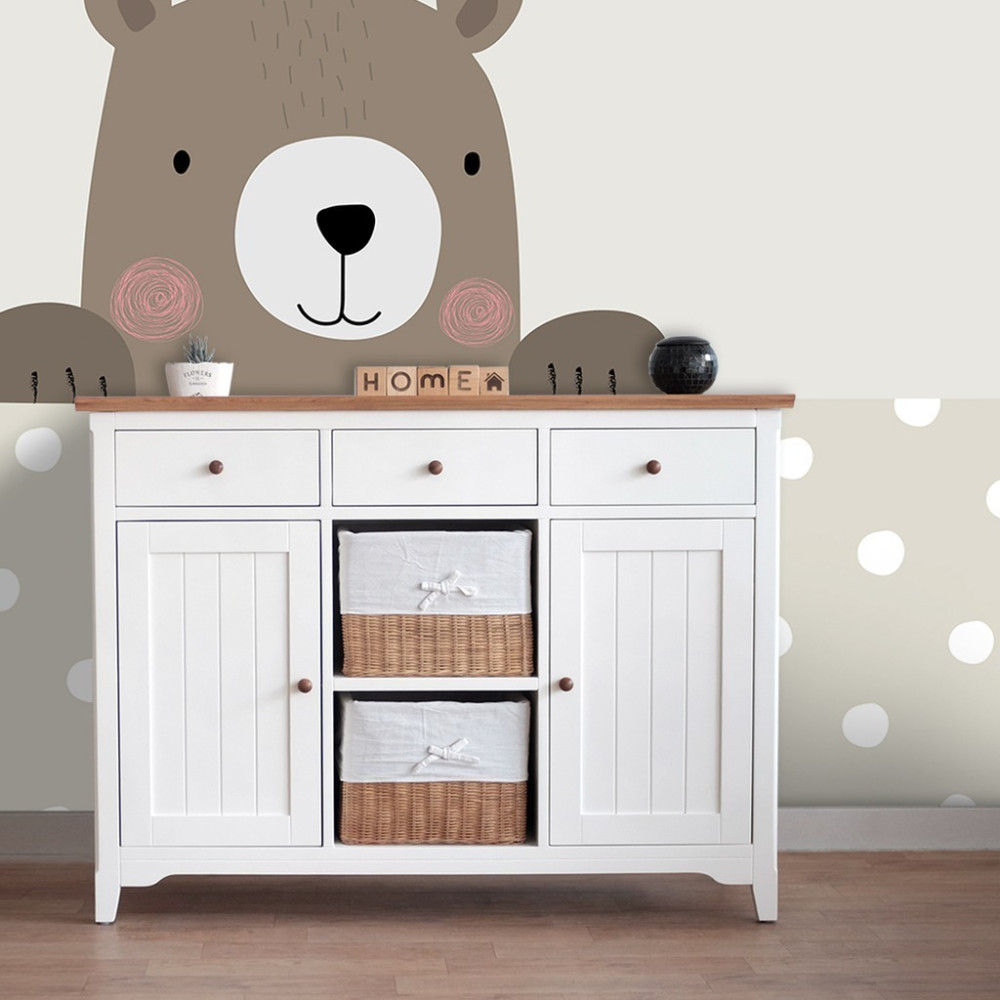 Papel de Parede Personalizado Urso com Poá