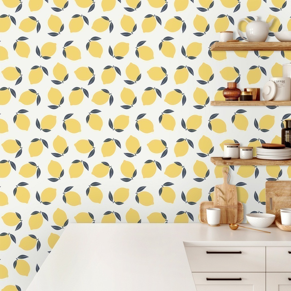 Papel de Parede Personalizado Yellow Lemon Papel de Parede Personalizado Yellow Lemon