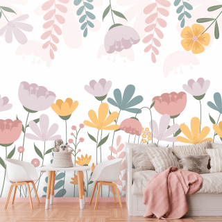 Papel de Parede Personalizado Floral Color