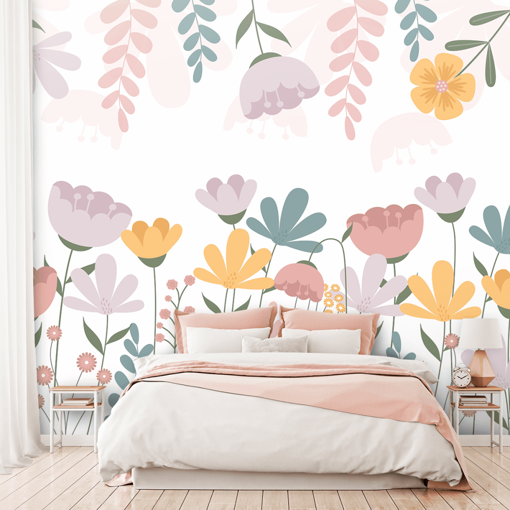 Papel de Parede Personalizado Floral Color Papel de Parede Personalizado Floral Color
