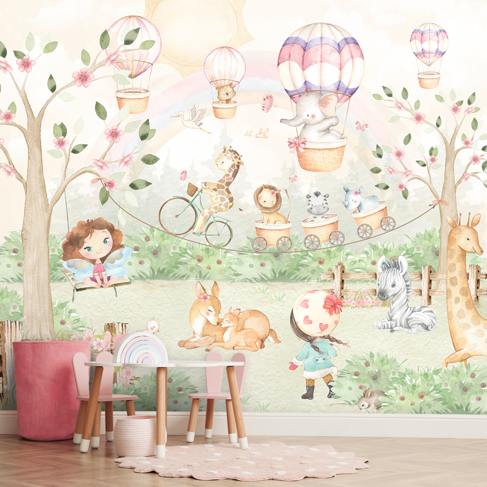 Papel de Parede Personalizado Floresta Mágica dos Animais