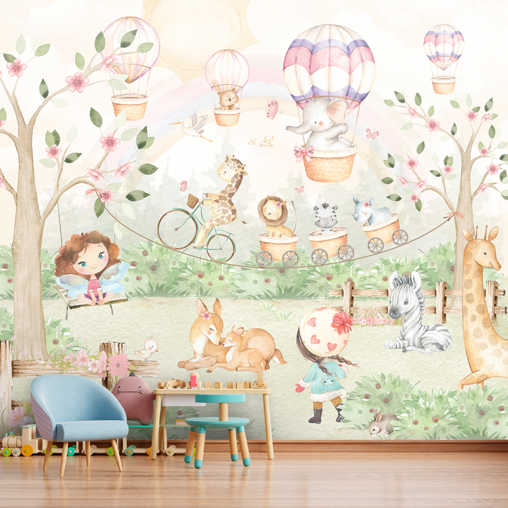Papel de Parede Personalizado Floresta Mágica dos Animais
