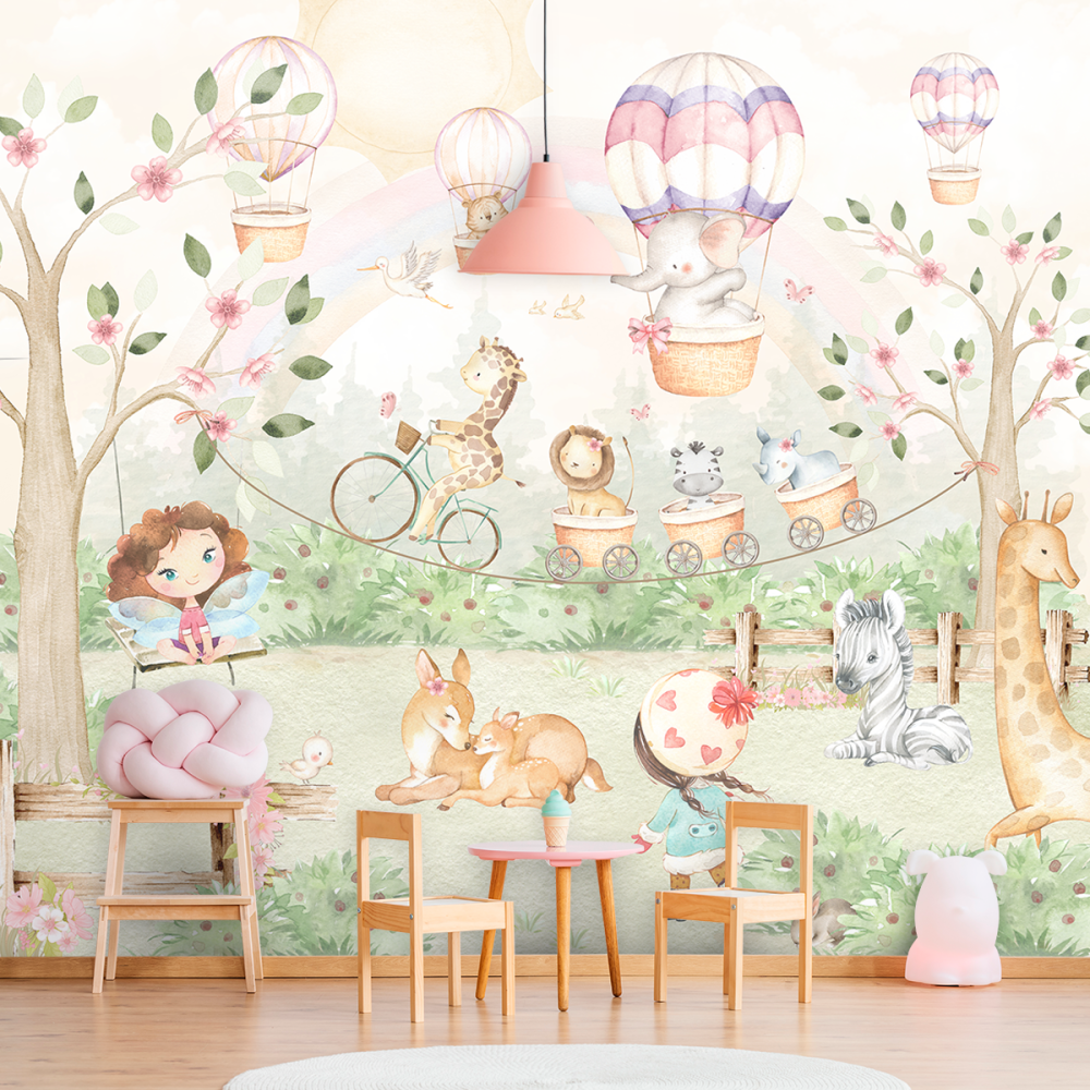 Papel de Parede Personalizado Floresta Mágica dos Animais