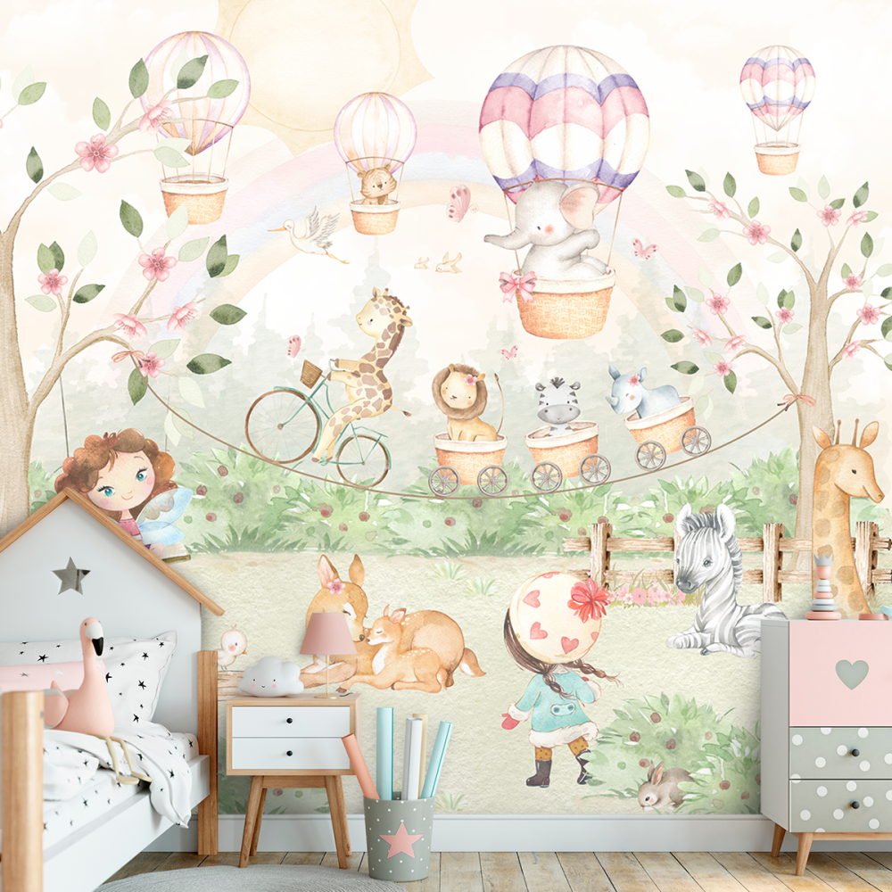 Papel de Parede Personalizado Floresta Mágica dos Animais