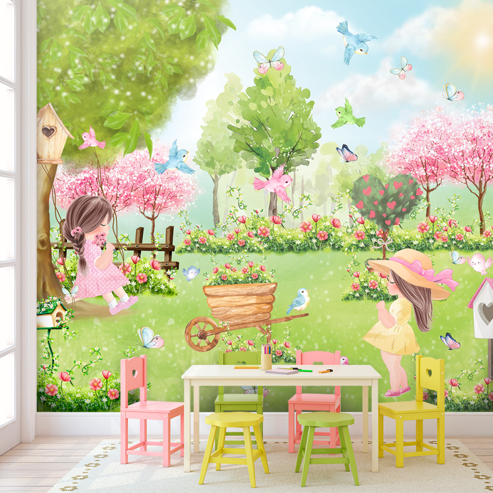 Papel de Parede Personalizado Jardim Primavera Encantada