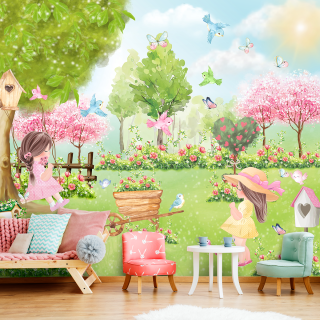 Papel de Parede Personalizado Jardim Primavera Encantada