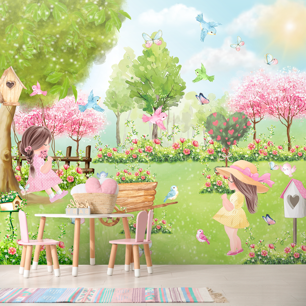 Papel de Parede Personalizado Jardim Primavera Encantada