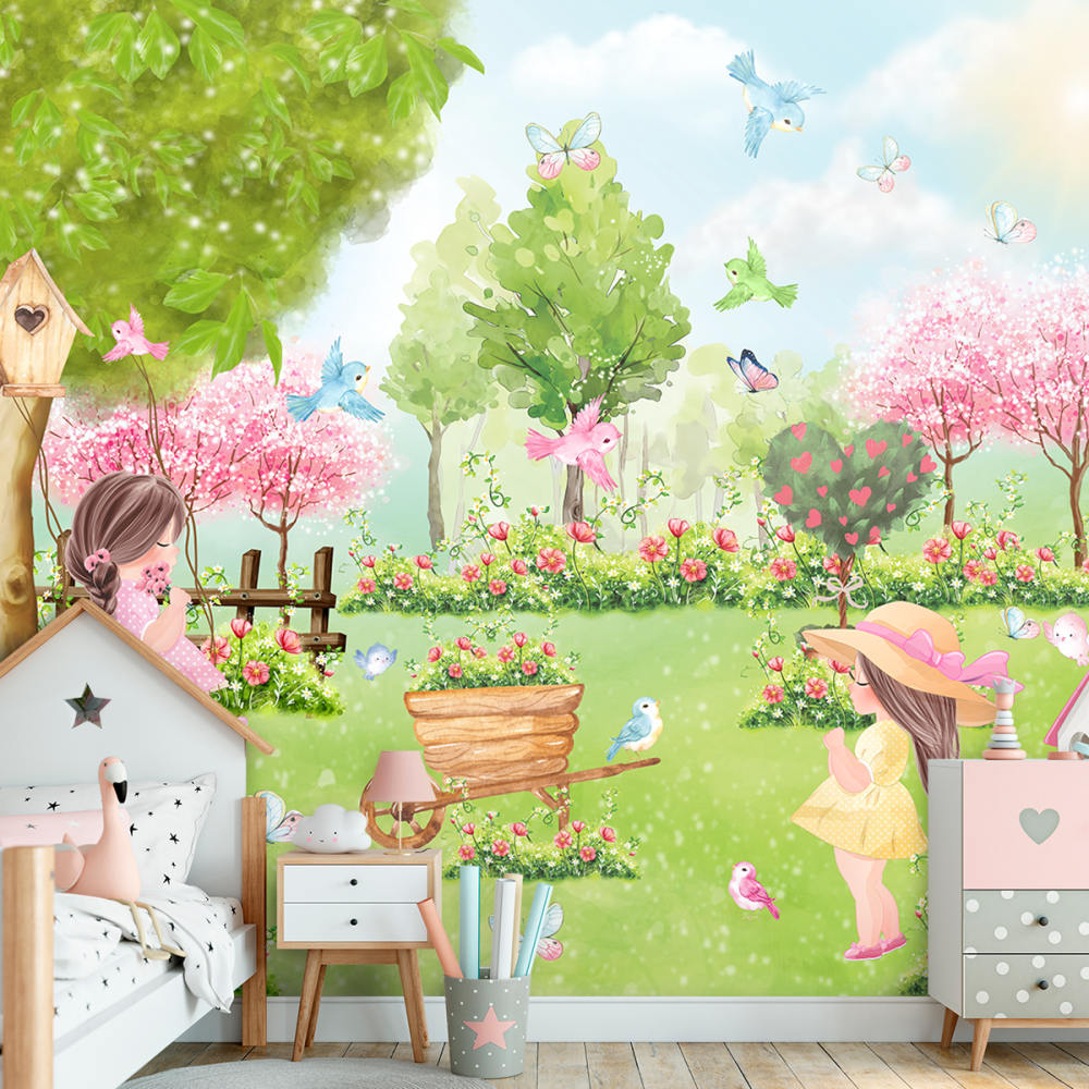Papel de Parede Personalizado Jardim Primavera Encantada