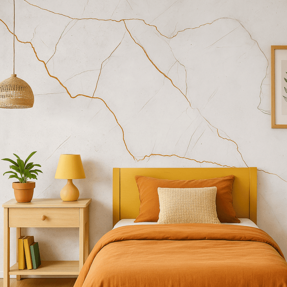 Papel de Parede Personalizado Fissura de Bronze