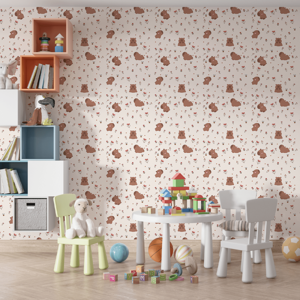 Papel de Parede Personalizado Capivaras no Jardim