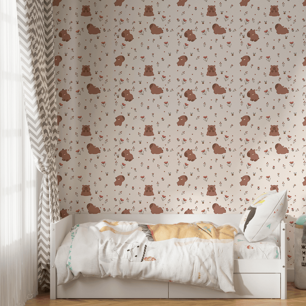 Papel de Parede Personalizado Capivaras no Jardim