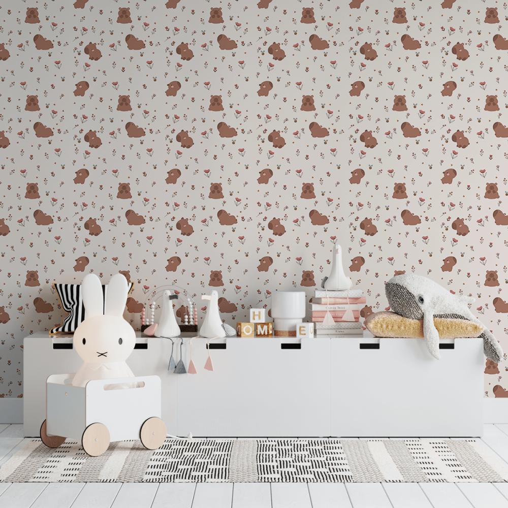 Papel de Parede Personalizado Capivaras no Jardim