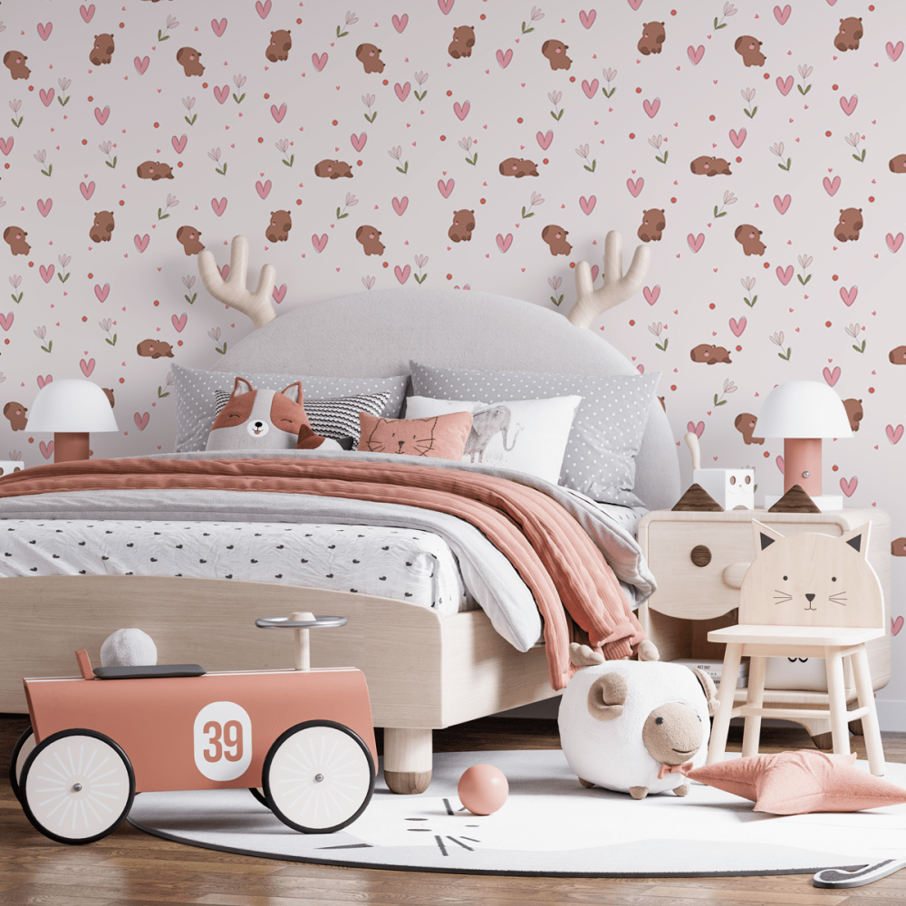 Papel de Parede Personalizado Capivaras Apaixonadas