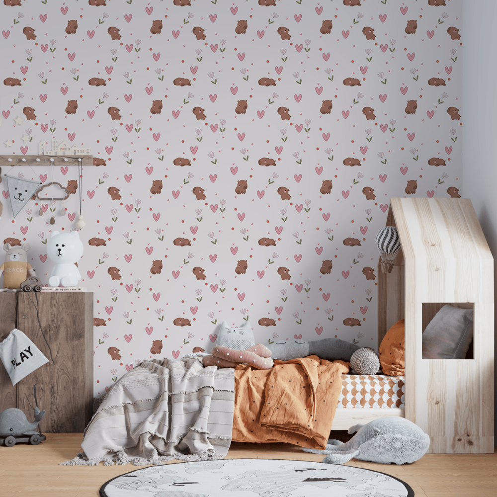 Papel de Parede Personalizado Capivaras Apaixonadas