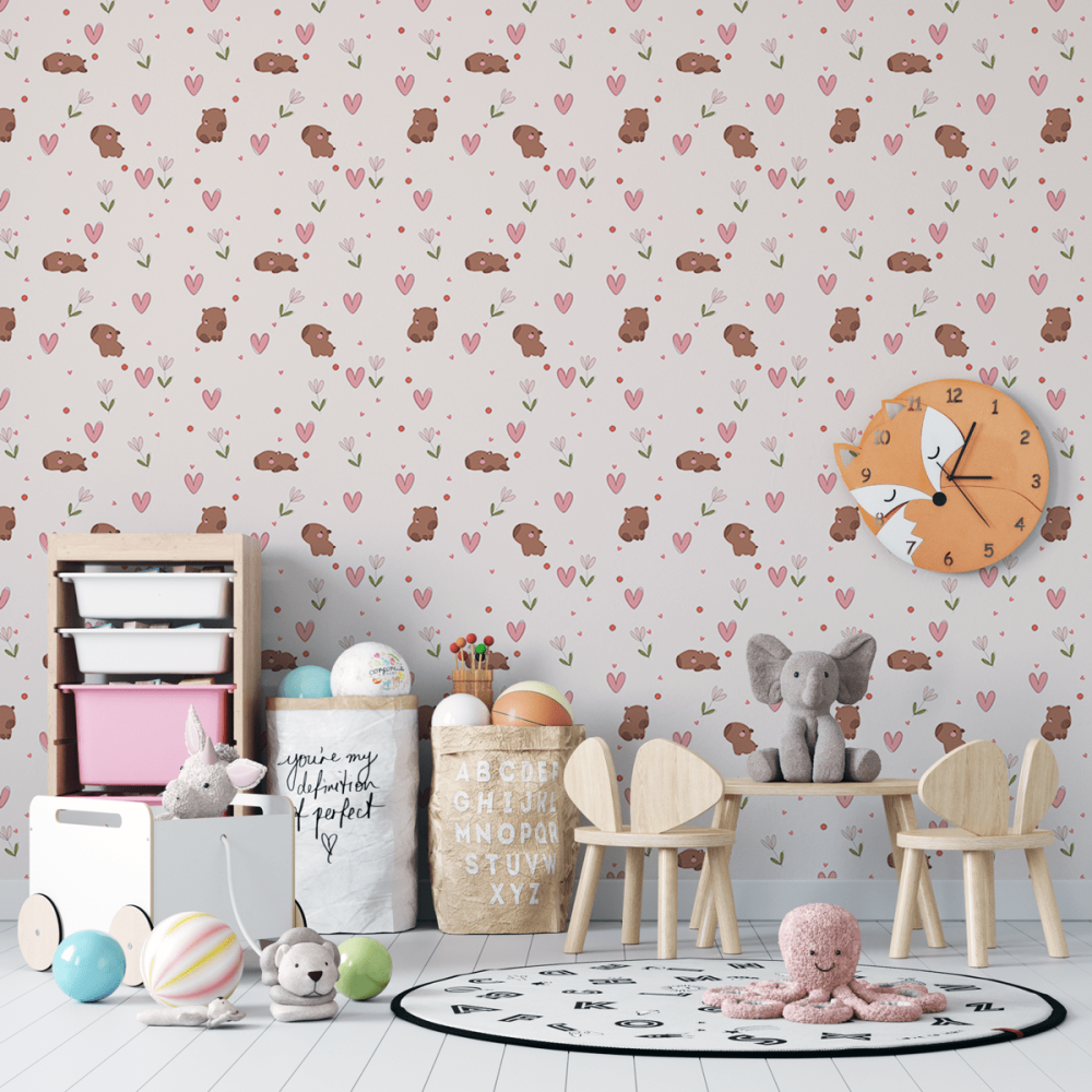 Papel de Parede Personalizado Capivaras Apaixonadas