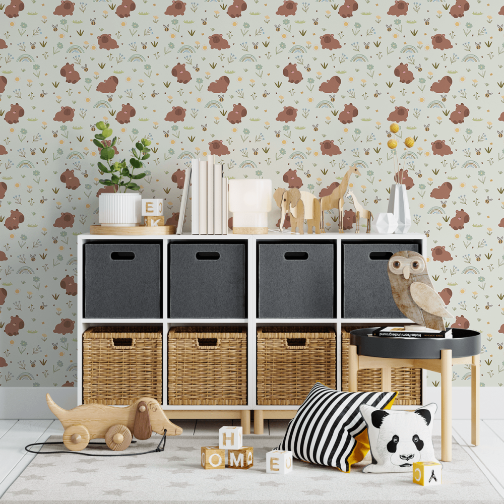 Papel de Parede Personalizado Capivaras no Campo Mágico