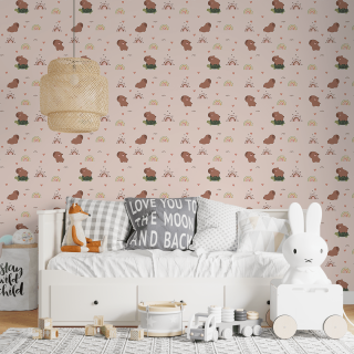 Papel de Parede Personalizado Capivaras e Arco Íris