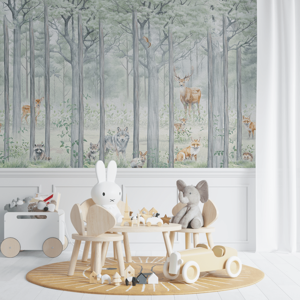Papel de Parede Personalizado Bosque dos Animais Encantados