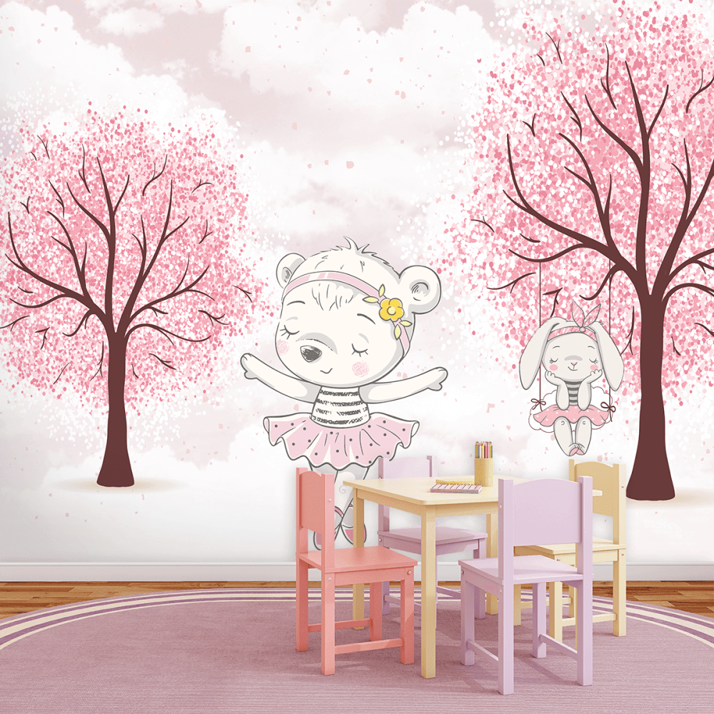 Papel De Parede Personalizado Ursinha Bailarina