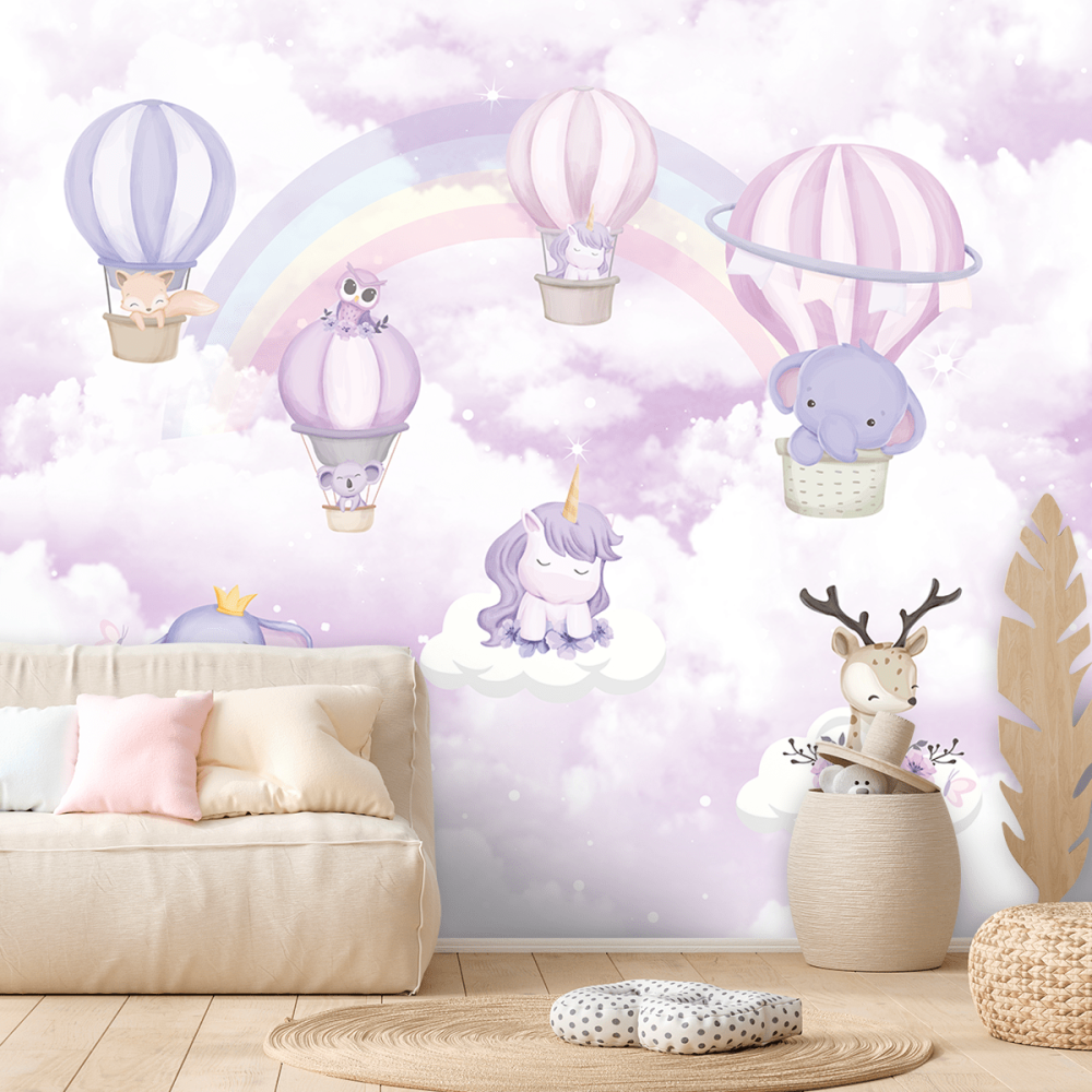 Papel De Parede Personalizado Céu Encantado Baby Purple