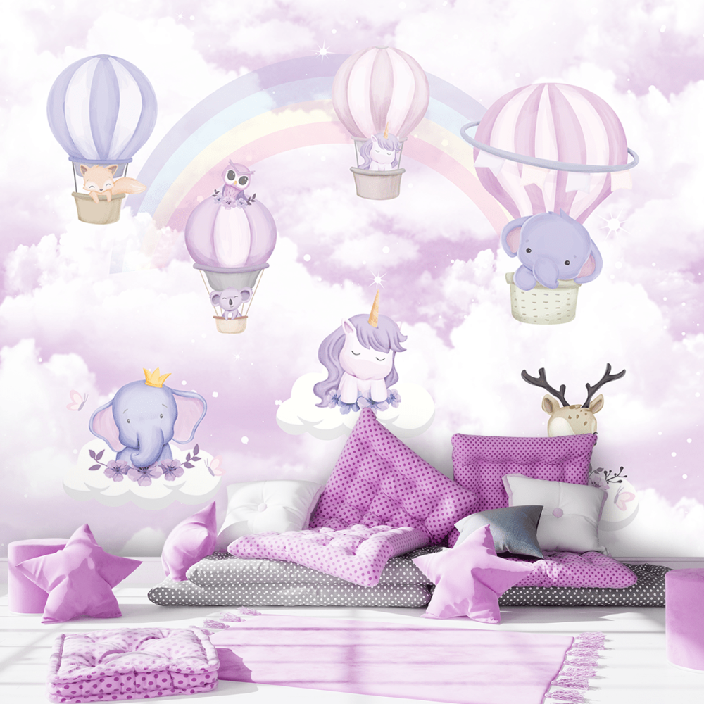 Papel De Parede Personalizado Céu Encantado Baby Purple