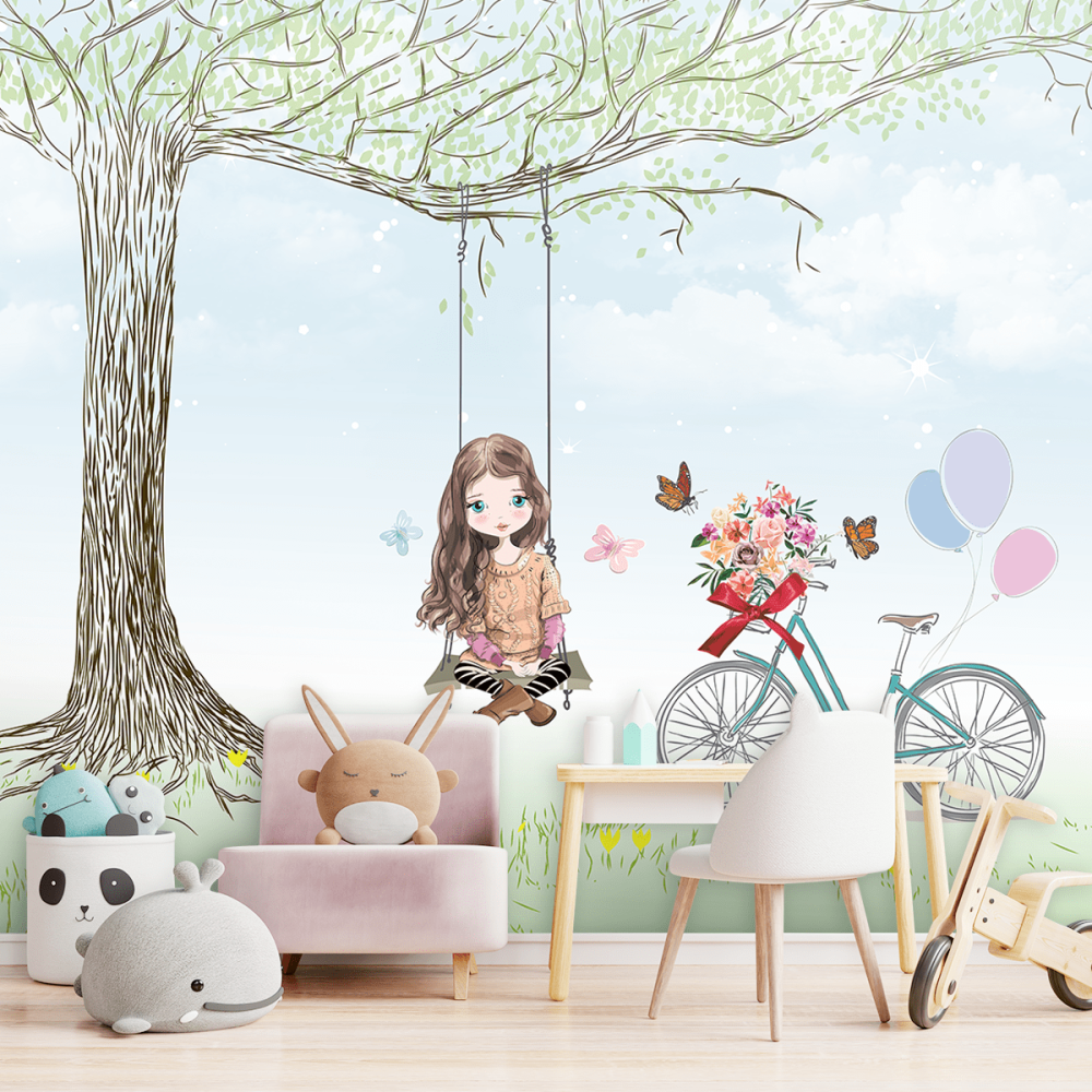 Papel De Parede Personalizado Jovem No Balanço