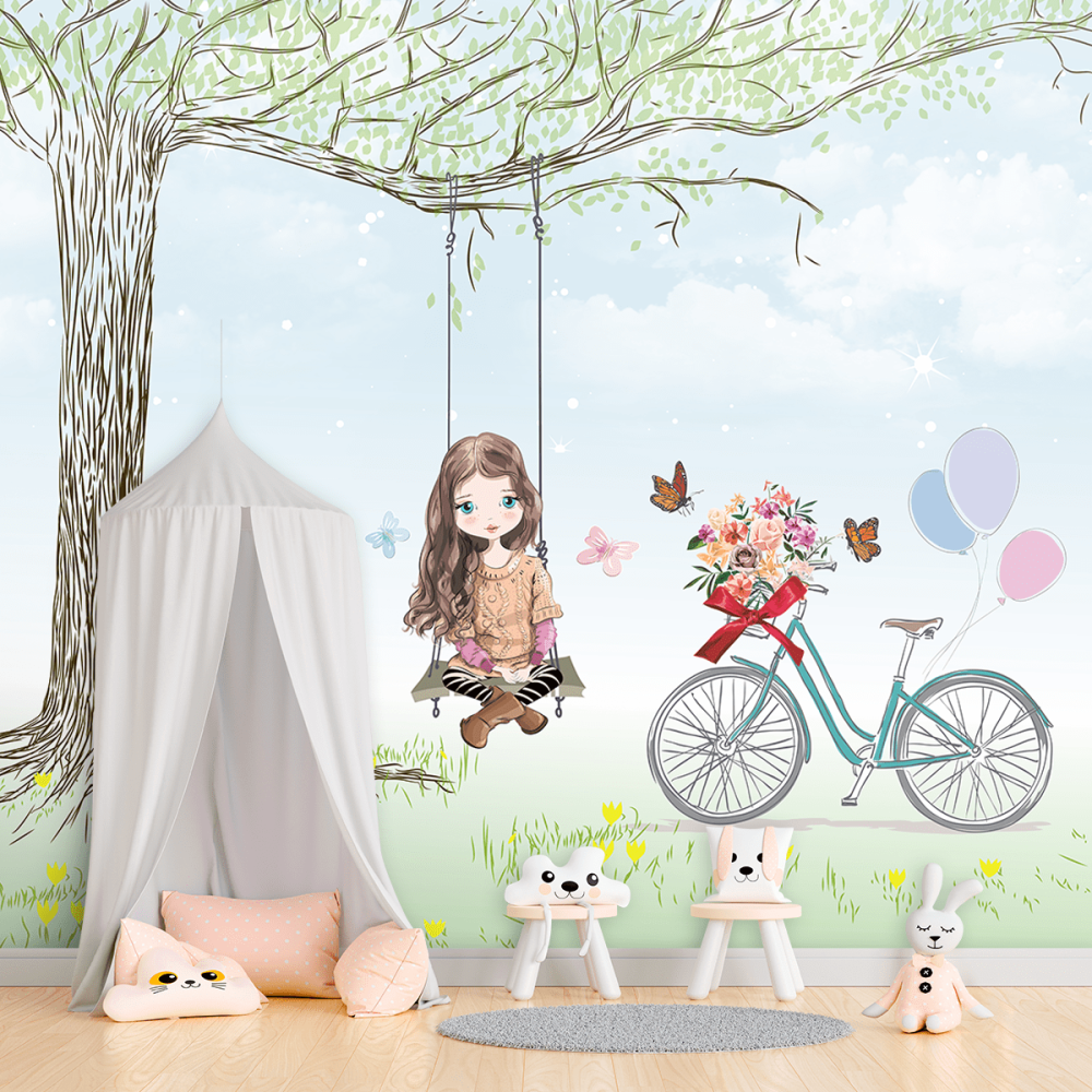 Papel De Parede Personalizado Jovem No Balanço