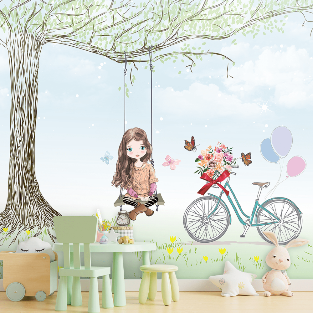 Papel De Parede Personalizado Jovem No Balanço