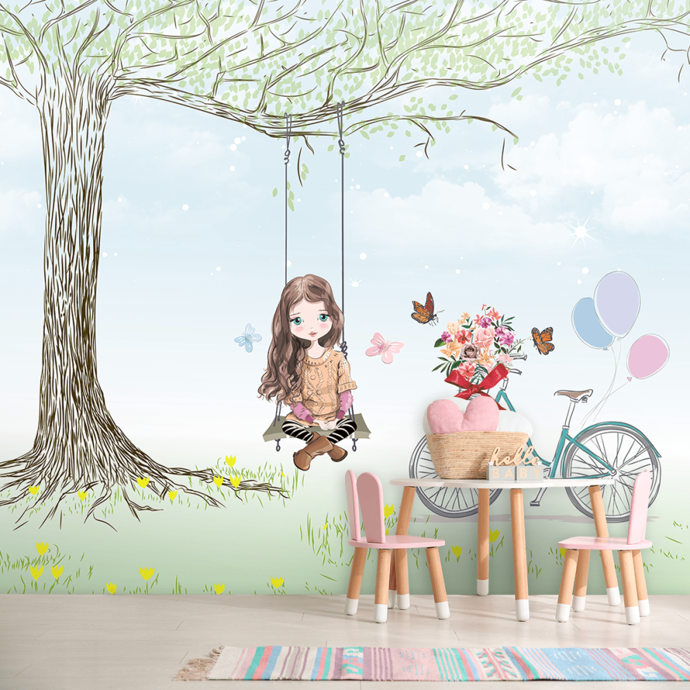 Papel De Parede Personalizado Jovem No Balanço