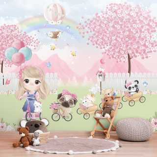 Papel De Parede Personalizado Passeio Encantado Amiguinhos