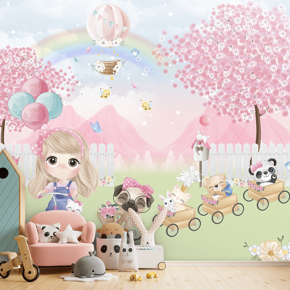 Papel De Parede Personalizado Passeio Encantado Amiguinhos