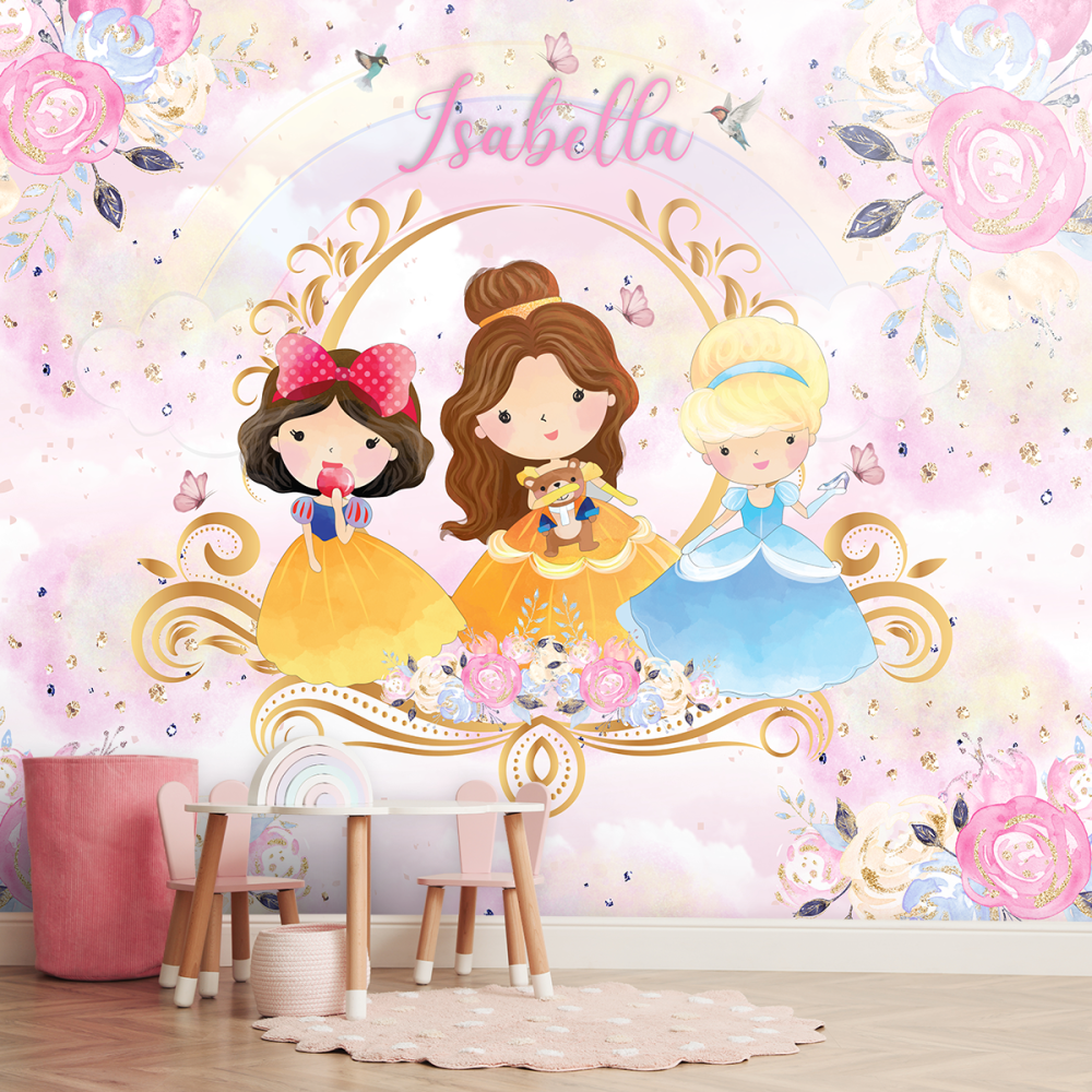 Papel De Parede Personalizado Princesas Baby