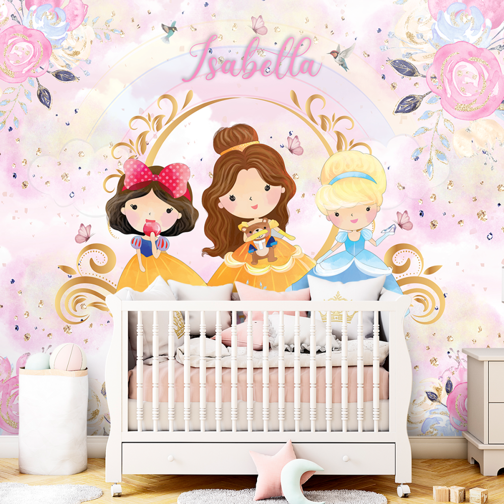 Papel De Parede Personalizado Princesas Baby