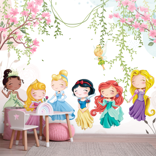 Papel De Parede Personalizado Princesinhas Cute