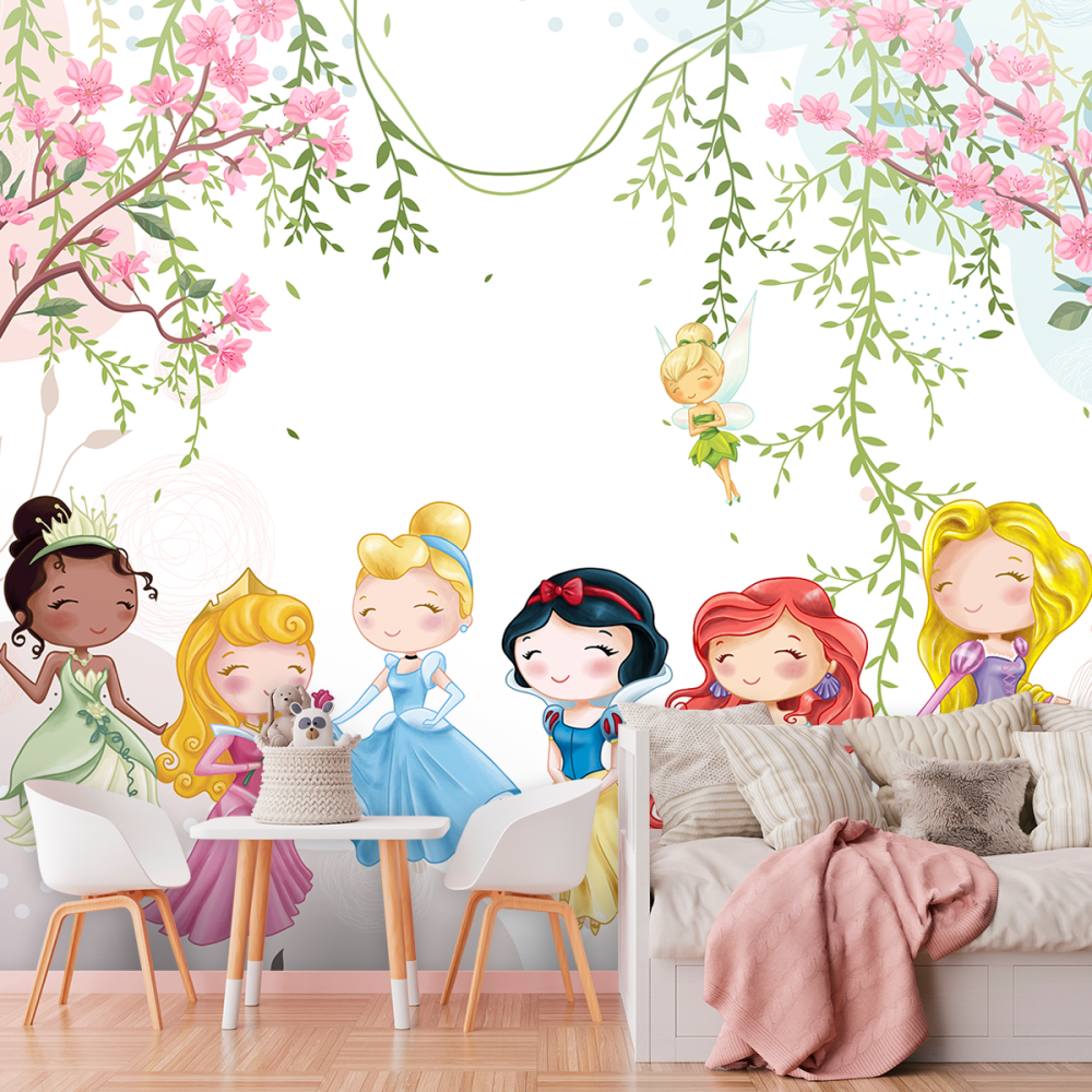 Papel De Parede Personalizado Princesinhas Cute