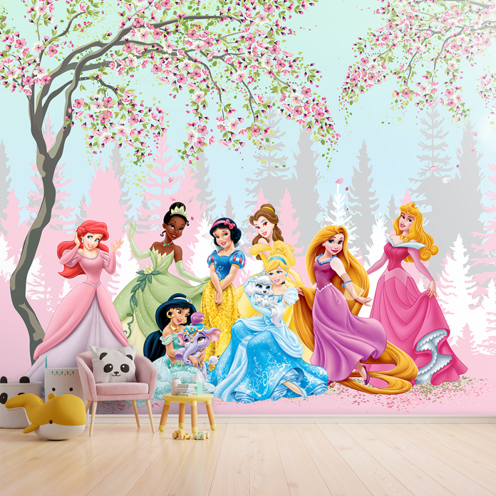 Papel De Parede Personalizado Princesas No Jardim