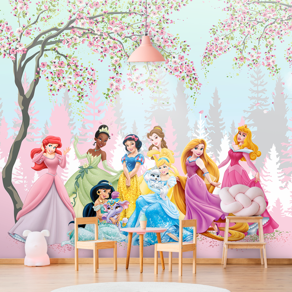 Papel De Parede Personalizado Princesas No Jardim