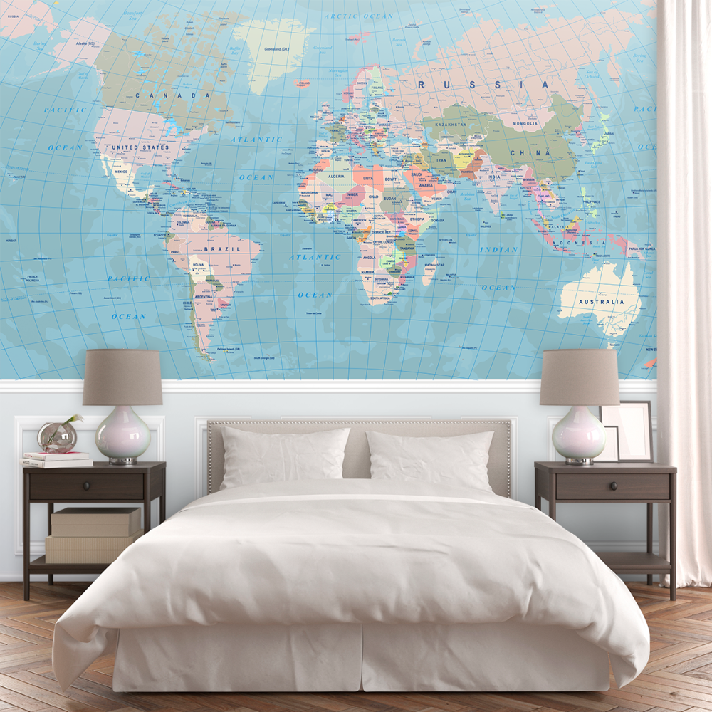 Papel De Parede Personalizado Planisfério