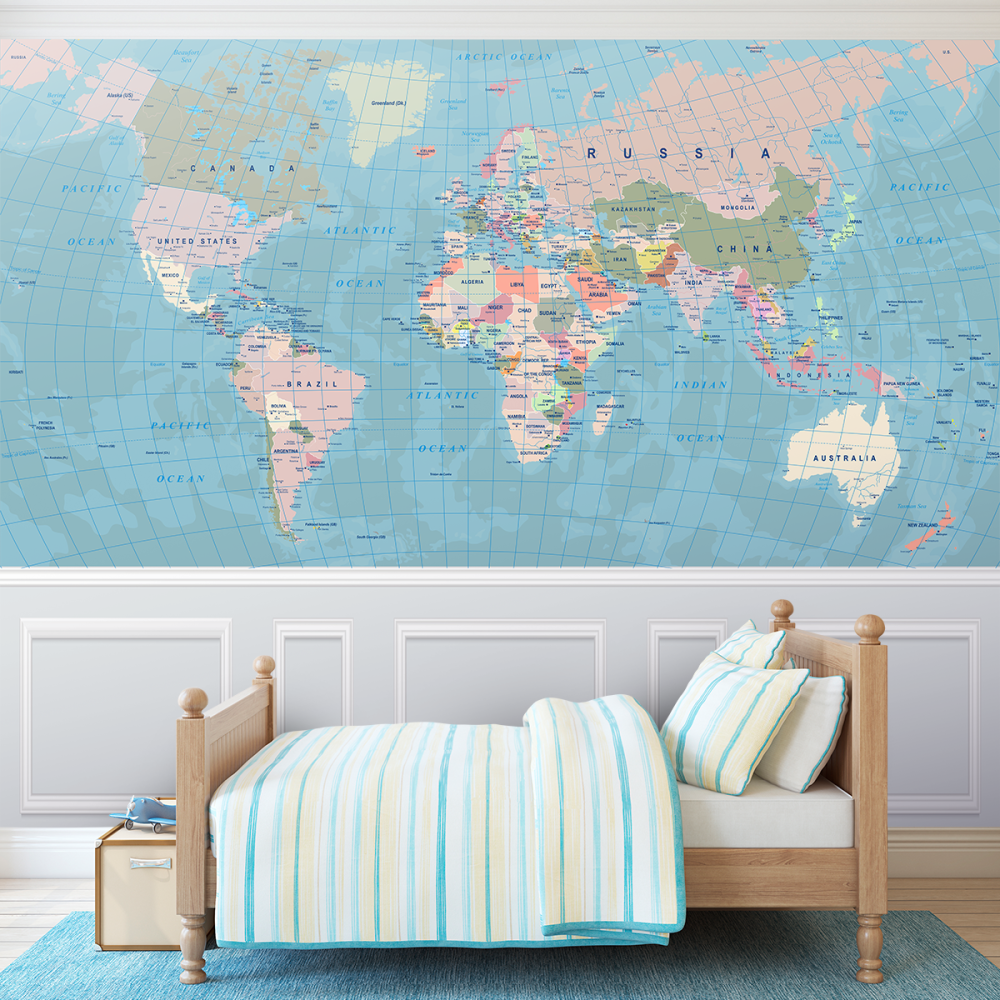 Papel De Parede Personalizado Planisfério