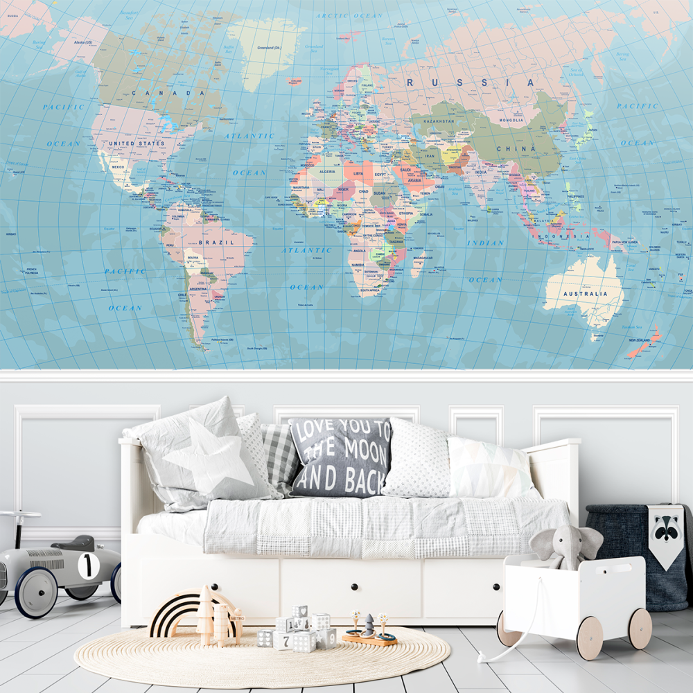 Papel De Parede Personalizado Planisfério