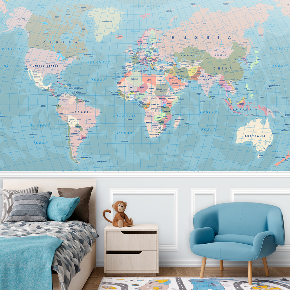 Papel De Parede Personalizado Planisfério