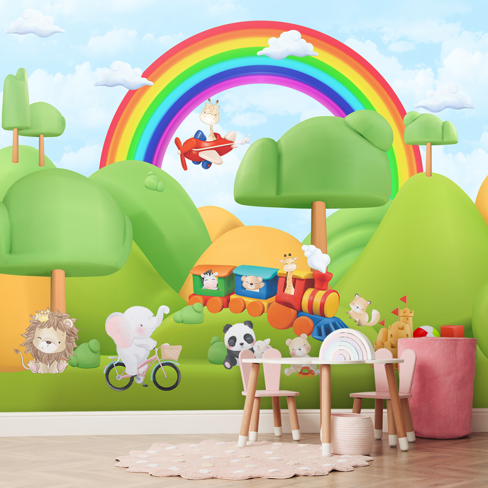 Papel De Parede Personalizado Trenzinho Divertido